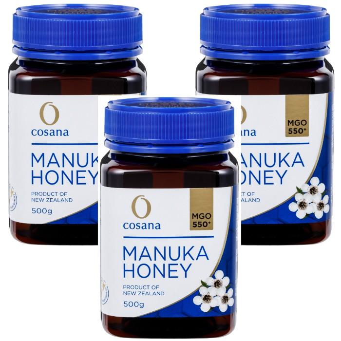 3個セット Mgo550 3個セット マヌカハニー 500g はちみつ コサナ 調味料 料理の素 油 3set ハーブサプリ専門店eサプリ東京 ニュージーランド産はちみつ Cosana はちみつ