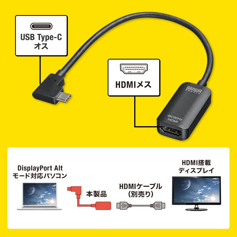 SANWA SUPPLY（サンワサプライ） USB Type C-HDMI変換アダプタ 4K/30Hz