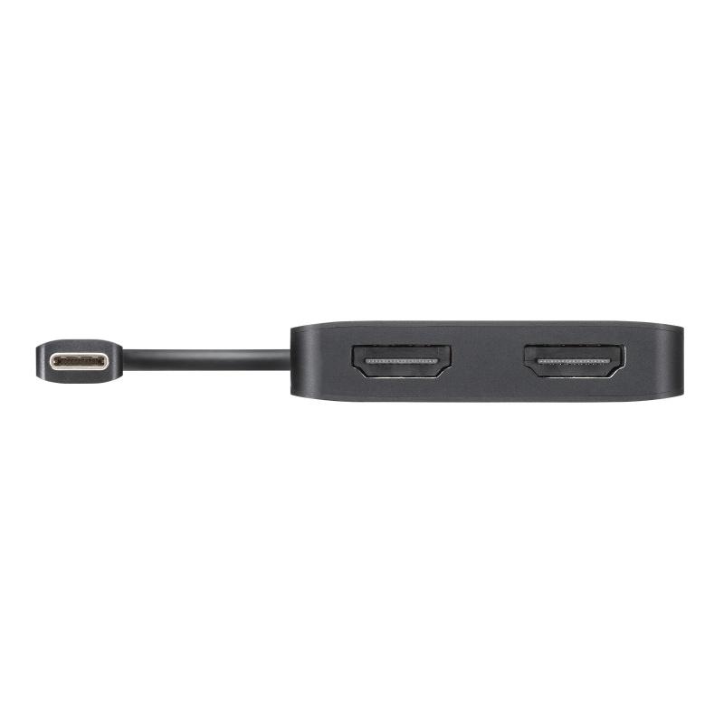 USB Type C-HDMI変換アダプタ 2画面 4K/60Hz HDR対応 PD100W ケーブル長20cm ブラック AD-ALCMST2HDPD サンワサプライ ネコポス対応の画像