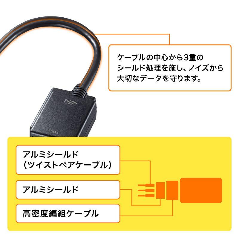 SANWA SUPPLY（サンワサプライ） DisplayPort VGA変換アダプタ 20cm
