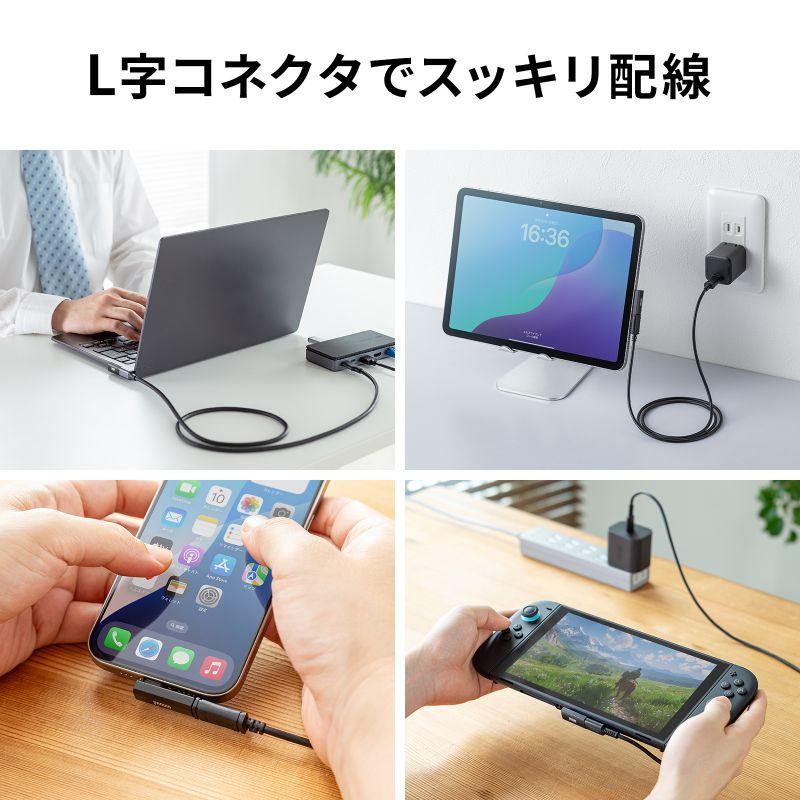 SANWA SUPPLY（サンワサプライ） USB-C変換アダプタ L字型 縦挿し USB