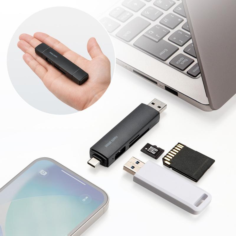 SANWA SUPPLY（サンワサプライ） SD/microSDカードリーダー USB Type-C