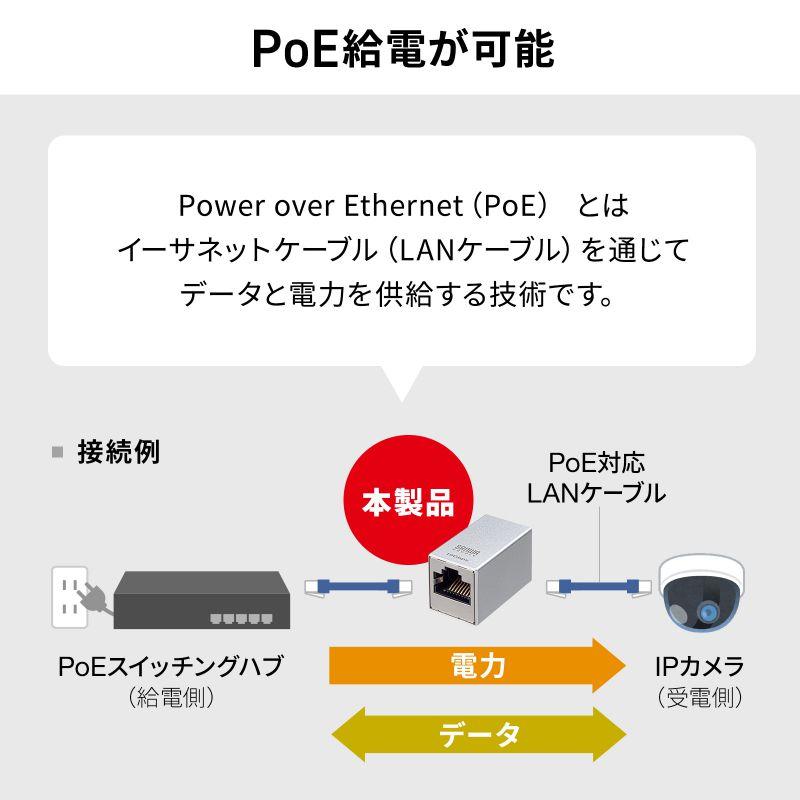 SANWA SUPPLY（サンワサプライ） RJ-45中継アダプタ CAT7 10Gbps PoE/PoE+/PoE++ UTP/STP ...