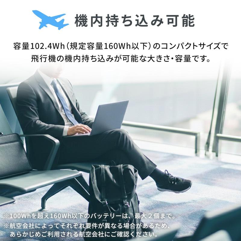 ポータブル電源 102.4Wh AC出力 200W 持ち運び 軽量 USB PD65W 32000mAh LEDライト付き 停電 災害 車中泊 ノートパソコン BTL-RDC45の画像