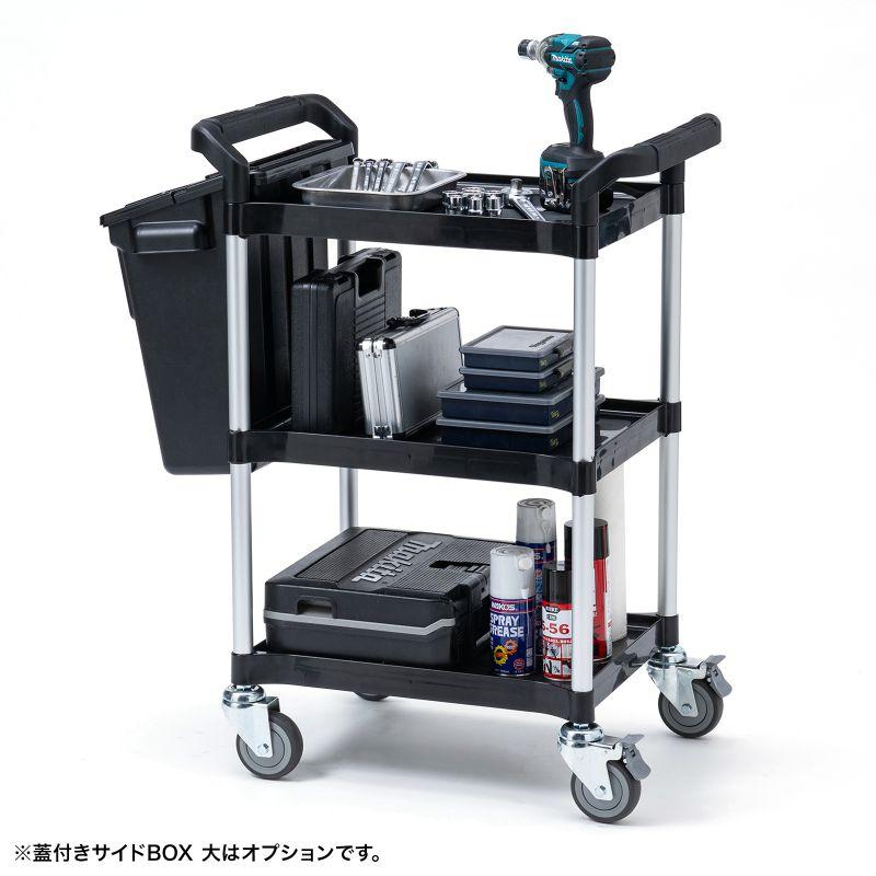 watanababyページ‼️マッドブラック３段BOX SANWA SUPPLY（サンワサプライ） 在庫限り ツールワゴン 3段 工具