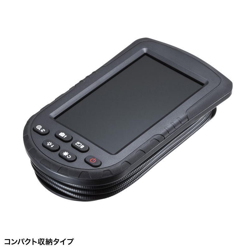 ファイバースコープ 工業用内視鏡カメラ IP67コンパクト ハンディタイプ 5.2mm 防水 スネークカメラ ボアスコープ 4.3インチモニター CMS-ES03SET-1の画像