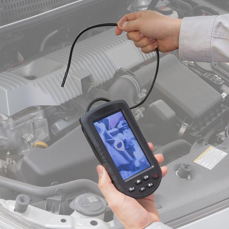 ファイバースコープ 工業用内視鏡カメラ IP67コンパクト ハンディタイプ 5.2mm 防水 スネークカメラ ボアスコープ 4.3インチモニター CMS-ES03SET-1の画像