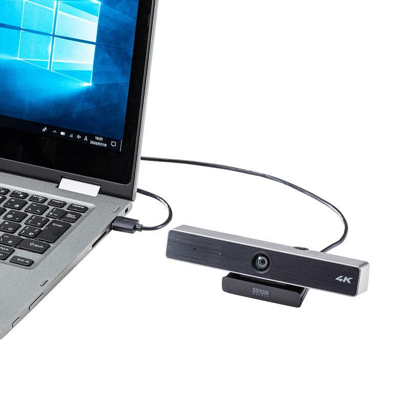 Webカメラ SANWA SUPPLY CMS-V52S CMS-V52S【ワイドレンズWEBカメラ（画角 水平90° 対角98°・4K