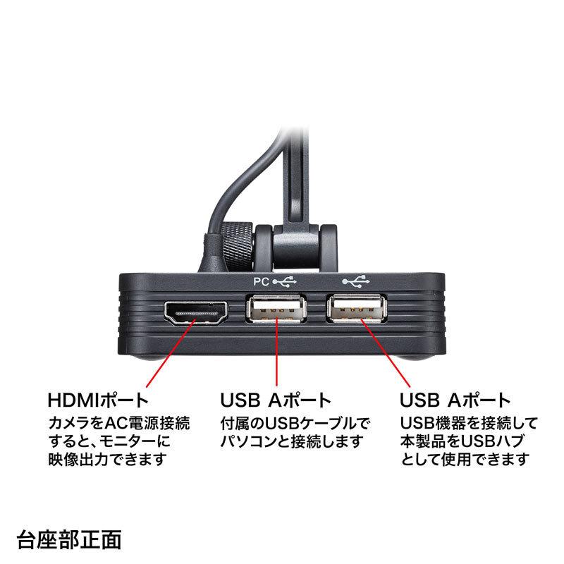 USB書画カメラ 手元を映す HDMI出力機能 Zoom 会議 リモート 塾 授業 CMS-V58BK サンワサプライ｜esupply｜11