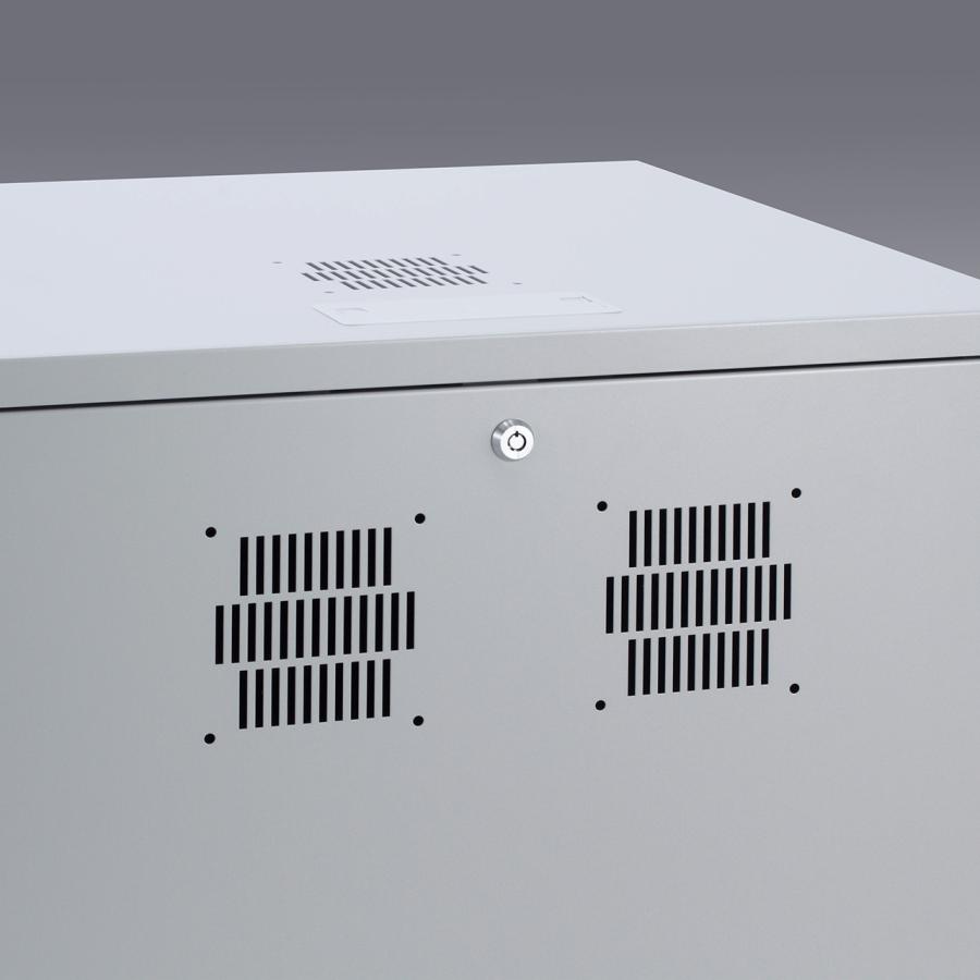 機器収納ボックス セキュリティボックス 19インチマウント 19U サーバー HUB ルーター NAS・HDD 鍵 扉 棚・セキュリティ CP-103 サンワサプライの画像