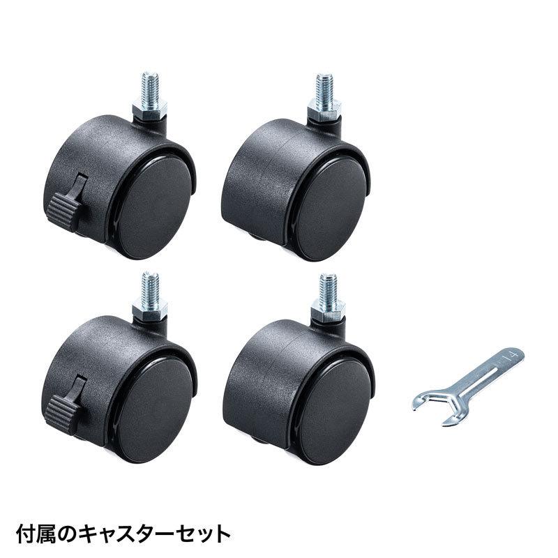 小型機器収納ボックス W400 D450mm 木目天板 扉付き 鍵付き ケーブル口つき CP-KBOX4BK サンワサプライ 代引き不可 個人様宅への配送不可_12