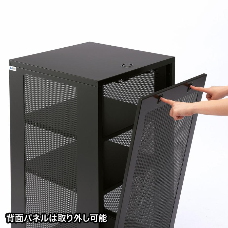 ルーター・LANハブ・HDD・NAS収納ボックス 機器収納 メッシュパネル 高さ1000mm CP-SBOX3 サンワサプライ  代引不可 個人様宅への配送不可｜esupply｜10