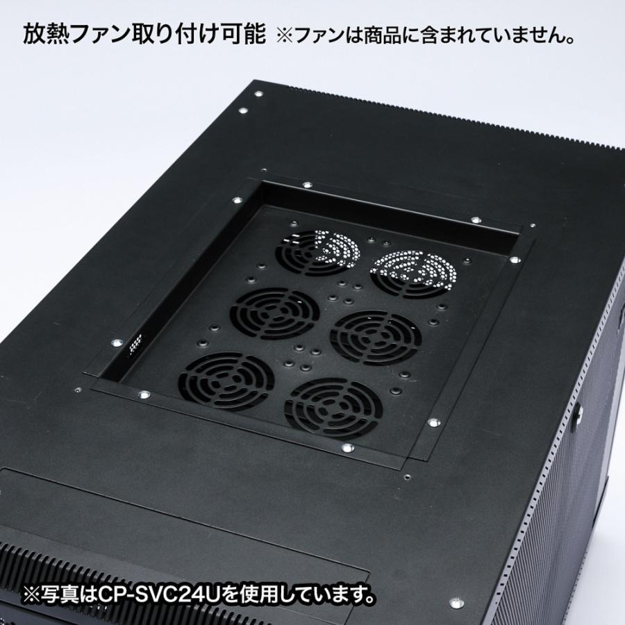 サーバーラック 19インチ 12U 幅60cm 奥行110cm 高さ72cm 扉 鍵 データセンター 小型 機器収納ボックス CP-SVC12U サンワサプライ_9