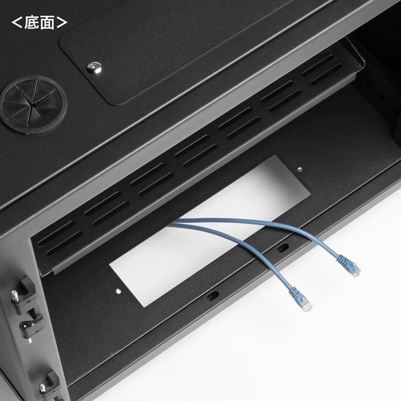 サーバーラック 小型 19インチ 12U 奥行き60cm 横幅60cm 高さ66cm 機器収納ボックス キャスター 鍵 セキュリティ 扉 CP-SVCBOX6BK サンワサプライ