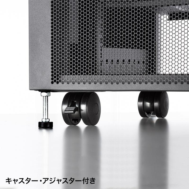 サーバーラック 小型 19インチ 12U 奥行き60cm 横幅60cm 高さ66cm 機器収納ボックス キャスター 鍵 セキュリティ 扉 CP-SVCBOX6BK サンワサプライ