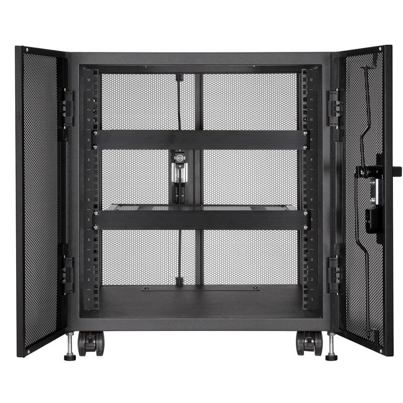 サーバーラック 小型 19インチ 12U 奥行き60cm 横幅60cm 高さ66cm 機器収納ボックス キャスター 鍵 セキュリティ 扉 CP-SVCBOX6BK サンワサプライ