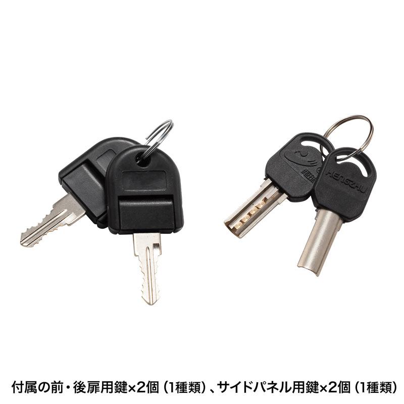 サーバーラック 小型 19インチ 12U 奥行き60cm 横幅60cm 高さ66cm 機器収納ボックス キャスター 鍵 セキュリティ 扉 CP-SVCBOX6BK サンワサプライ
