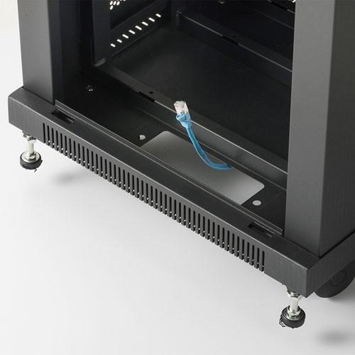 サーバーラック タワー型 機器収納 メッシュパネル 高さ100cm 横幅45cm 鍵 ネットワーク機器 CP-SVCMULT6 サンワサプライの画像