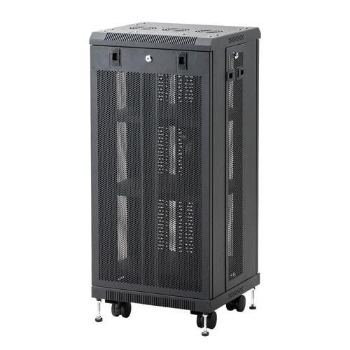 サーバーラック タワー型 機器収納 メッシュパネル 高さ100cm 横幅45cm 鍵 ネットワーク機器 CP-SVCMULT6 サンワサプライの画像