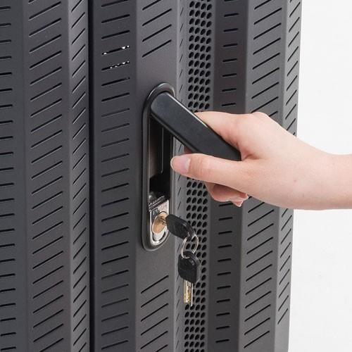 サーバーラック タワー型 機器収納 メッシュパネル 高さ100cm 横幅45cm 鍵 ネットワーク機器 CP-SVCMULT6 サンワサプライの画像