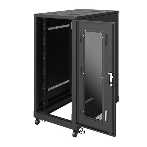サーバーラック 19インチ 24U 中型 奥行100cm ブラック CP-SVN2410BKN サンワサプライ 代引不可 個人様宅への配送不可の画像