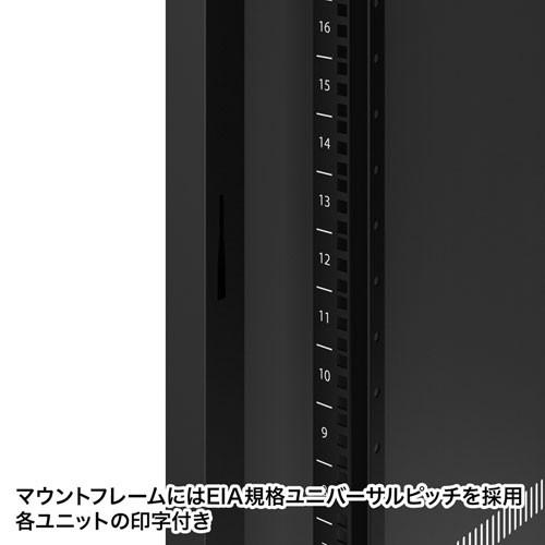 サーバーラック 19インチ 24U 中型 奥行100cm ブラック CP-SVN2410BKN サンワサプライ 代引不可 個人様宅への配送不可の画像