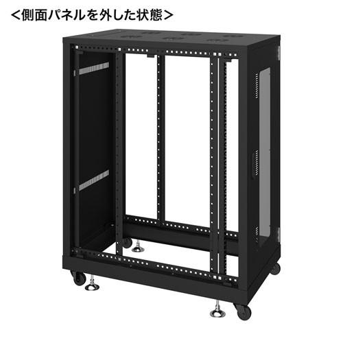 サーバーラック 19インチ 24U 中型 奥行100cm ブラック CP-SVN2410BKN サンワサプライ 代引不可 個人様宅への配送不可の画像