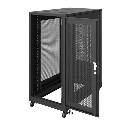 サーバーラック 19インチ 24U 中型 メッシュパネル 奥行100cm ブラック CP-SVN2410MBKN サンワサプライ 代引不可 個人様宅への配送不可の画像