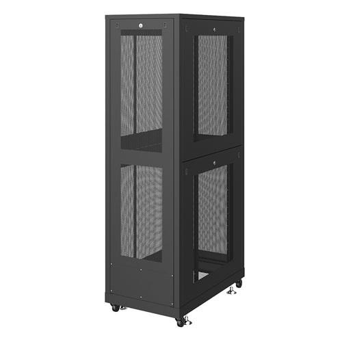サーバーラック 19インチ 42U データセンター 大型 メッシュパネル 奥行100cm ブラック CP-SVN4210MBKN サンワサプライの画像