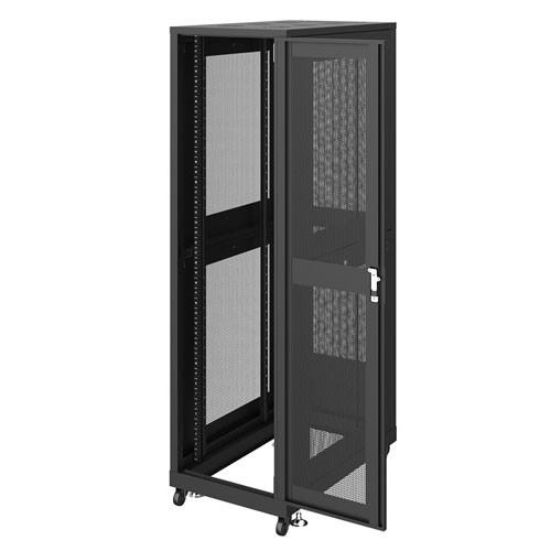 サーバーラック 19インチ 42U データセンター 大型 メッシュパネル 奥行100cm ブラック CP-SVN4210MBKN サンワサプライの画像