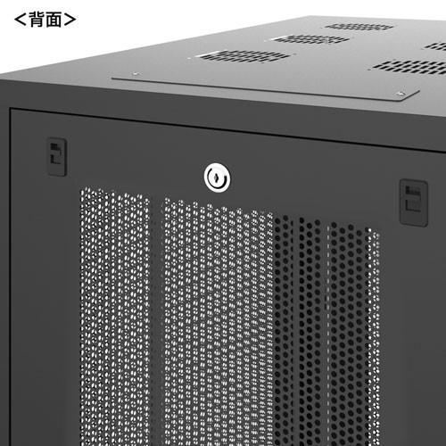 サーバーラック 19インチ 42U データセンター 大型 メッシュパネル 奥行100cm ブラック CP-SVN4210MBKN サンワサプライの画像