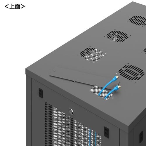 サーバーラック 19インチ 42U データセンター 大型 メッシュパネル 奥行90cm ブラック CP-SVN4290MBKN サンワサプライの画像