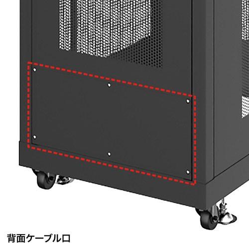 サーバーラック 19インチ 42U データセンター 大型 メッシュパネル 奥行90cm ブラック CP-SVN4290MBKN サンワサプライの画像