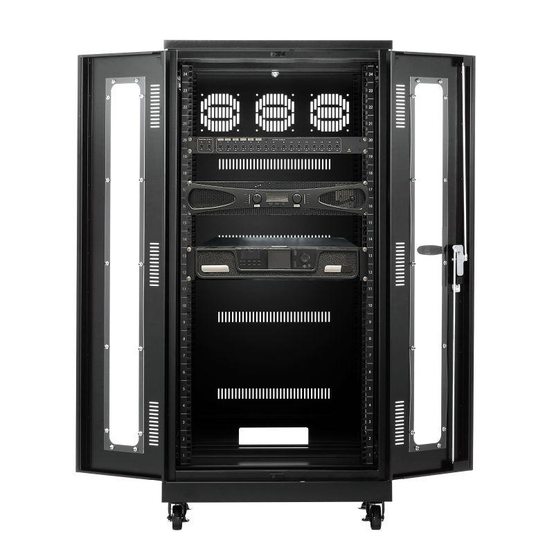サーバーラック 19インチ 中型 24U 奥行60cm パネル仕様 CP-SVNA2460BK サンワサプライ 代引き不可 個人様宅への配送不可の画像