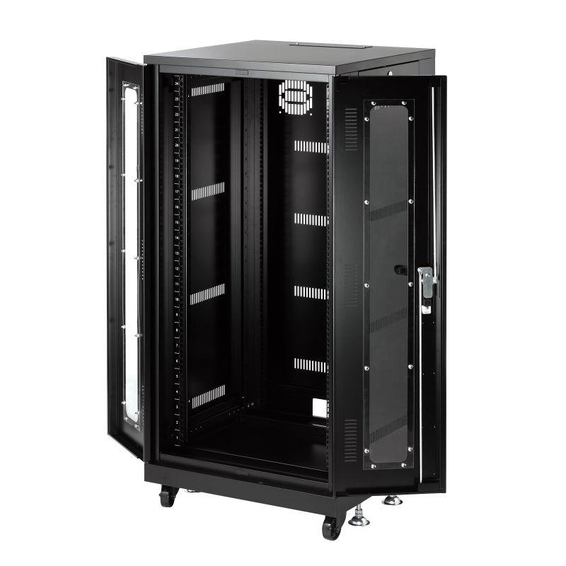 サーバーラック 19インチ 中型 24U 奥行60cm パネル仕様 CP-SVNA2460BK サンワサプライ 代引き不可 個人様宅への配送不可の画像