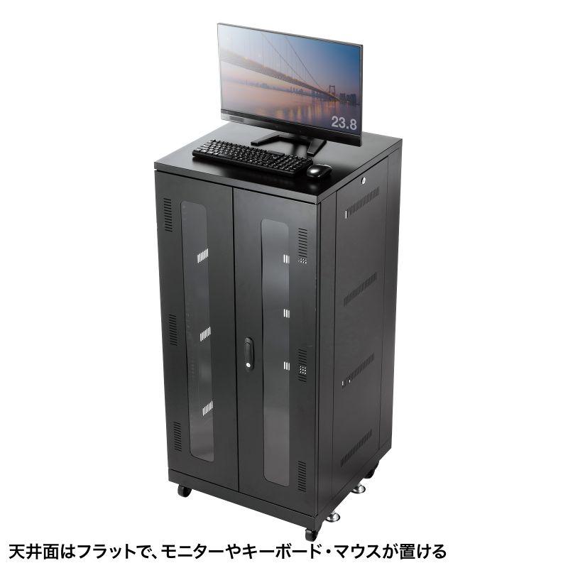 サーバーラック 19インチ 中型 24U 奥行60cm パネル仕様 CP-SVNA2460BK サンワサプライ 代引き不可 個人様宅への配送不可の画像