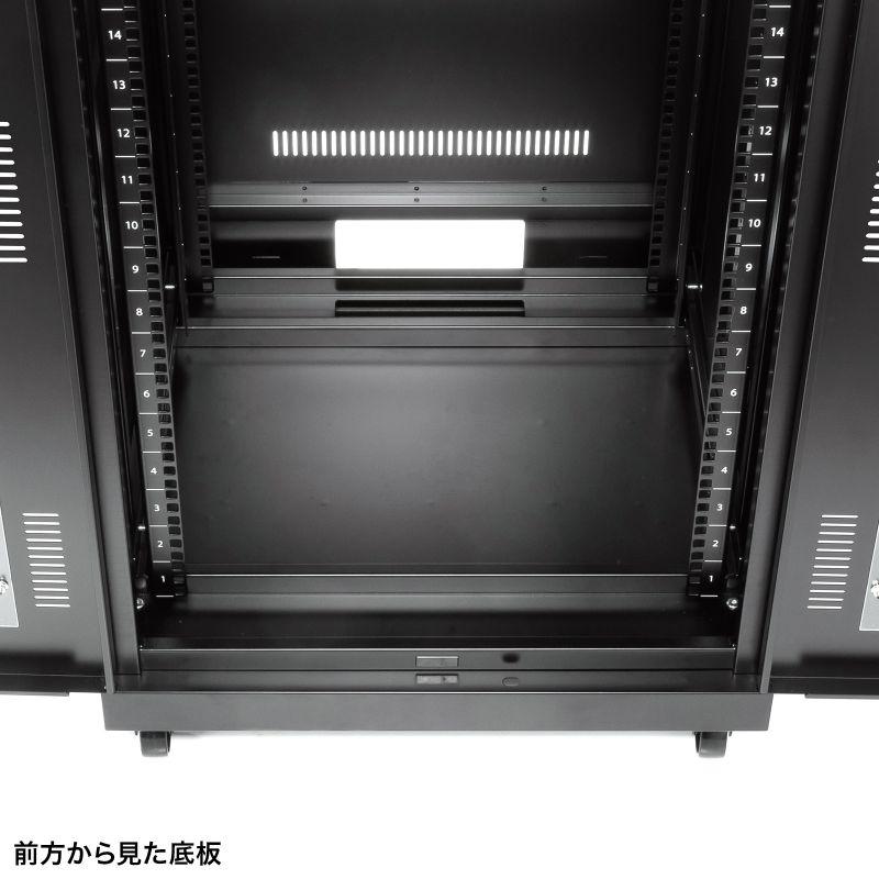 サーバーラック 19インチ 中型 24U 奥行60cm パネル仕様 CP-SVNA2460BK サンワサプライ 代引き不可 個人様宅への配送不可の画像