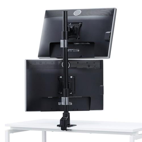 SANWA SUPPLY - サンワサプライ デュアル モニターアーム タブレット用ホルダー付 液晶モニターとiPad・タブレットを設置できるデュアルアームを12