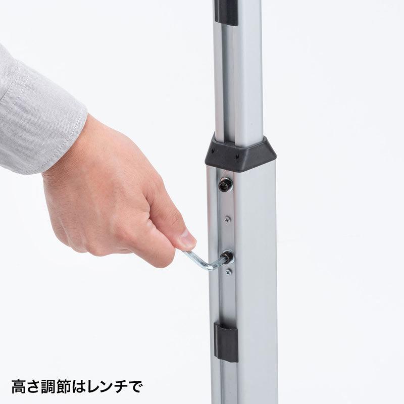 サンワタブレットスタンド CR-LASTIP32（鍵付き・高さ調整機能付き） iPadスタンド（高さ可変機能・セキュリティボックス付き・ハイタイプ