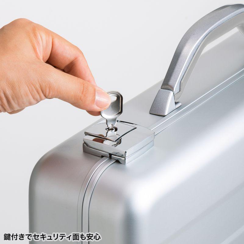 訳あり新品 PCアルミケース バッグ 鍵付き 15.6インチ 仕切り板/小物収納ポーチ付き ショルダーベ BAG-AL4N2 サンワサプライ 外装に傷・汚れあり_5