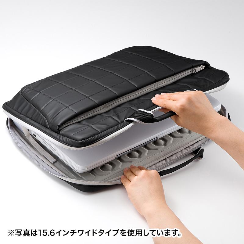 訳あり新品 パソコンケース 衝撃吸収タイプ 13.3型ワイドまで対応 ブラック  BAG-P21BK2 サンワサプライ 外装に傷・汚れあり｜esupply｜03