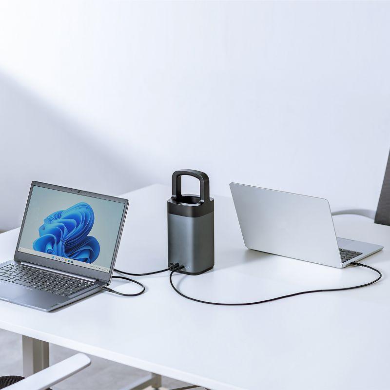 訳あり新品 モバイルバッテリー ハンドル 軽量 小型 持ち運び 大容量 PD90W 高速充電 ノートPC 2・ BTL-RDC36 サンワサプライ 外装に傷・汚れありの画像
