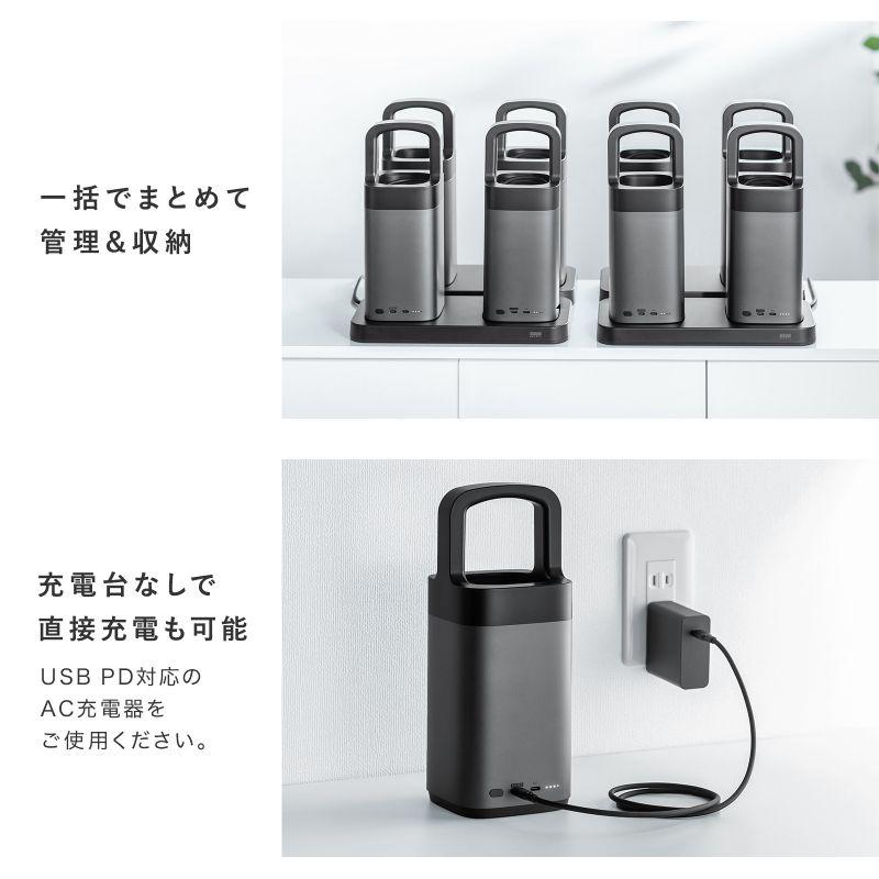 訳あり新品 モバイルバッテリー ハンドル 軽量 小型 持ち運び 大容量 PD90W 高速充電 ノートPC 2・ BTL-RDC36 サンワサプライ 外装に傷・汚れありの画像