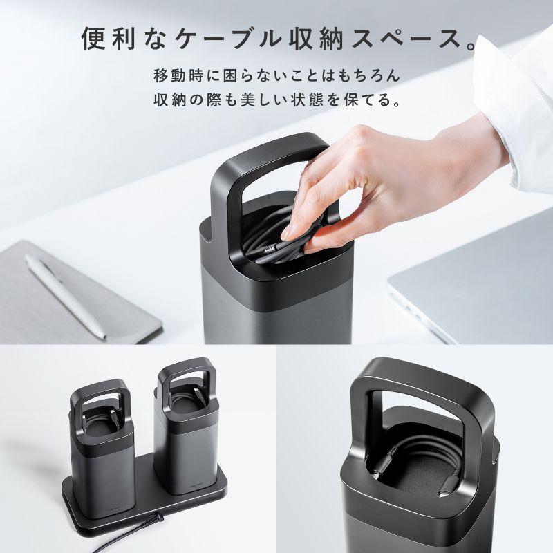訳あり新品 モバイルバッテリー ハンドル 軽量 小型 持ち運び 大容量 PD90W 高速充電 ノートPC 2・ BTL-RDC36 サンワサプライ 外装に傷・汚れありの画像