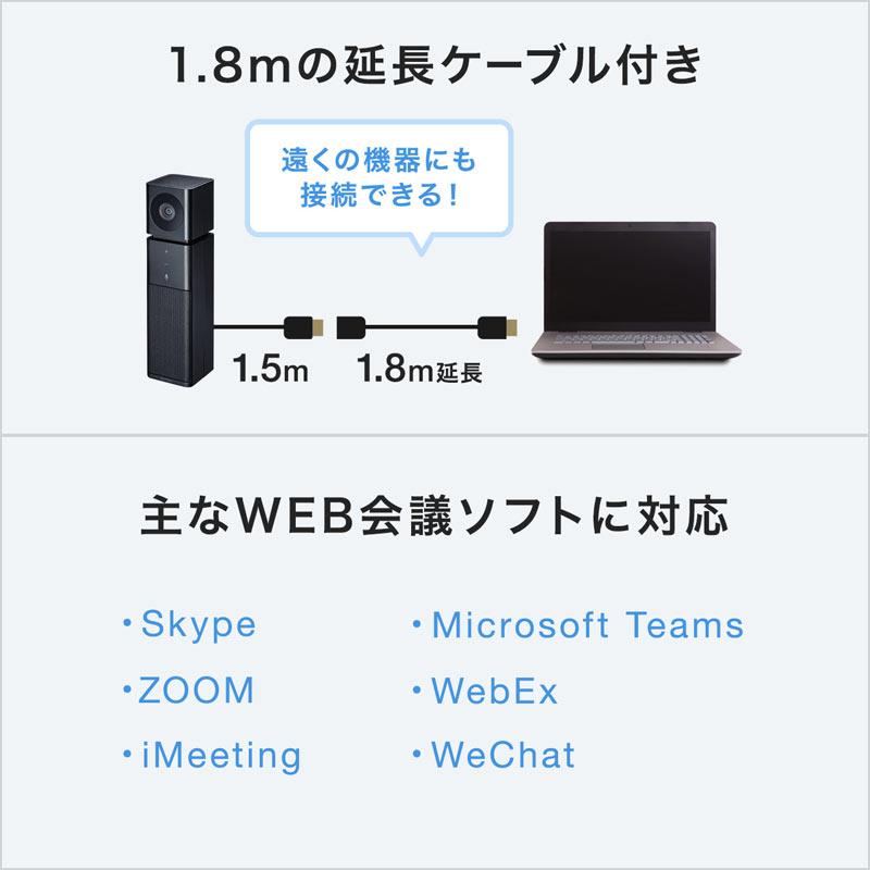 訳あり新品 WEBカメラ マイク内蔵 スピーカー内蔵 WEB会議 Skype Zoom 200万画素 CMS-V47BK サンワサプライ 外装にキズ、汚れあり