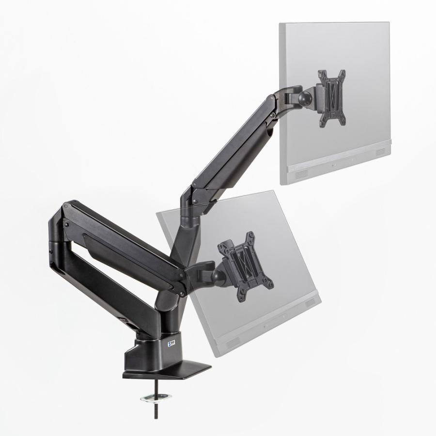 訳あり新品 モニターアーム 2画面 デュアル クランプ式 グロメット式 34型 耐荷重2〜10kg 上下左右 ブラック CR-LA1302BKN2 サンワサプライ 箱に傷・汚れあり_13