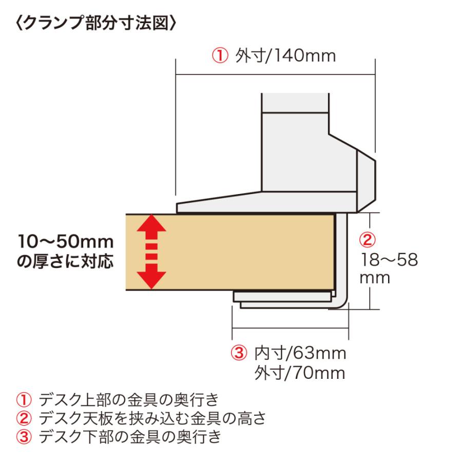 訳あり新品 モニターアーム 2画面 デュアル クランプ式 グロメット式 34型 耐荷重2〜10kg 上下左右 ブラック CR-LA1302BKN2 サンワサプライ 箱に傷・汚れあり_18