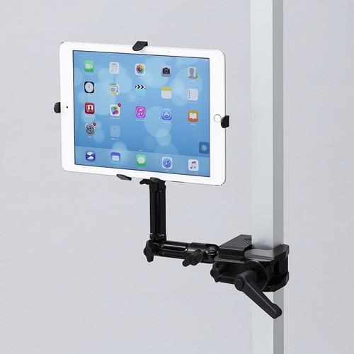 訳あり新品 人気の製品 当店限定販売 iPad タブレット用アーム 7〜11インチ支柱取付 サンワサプライ 箱にキズ CR-LATAB22 汚れあり