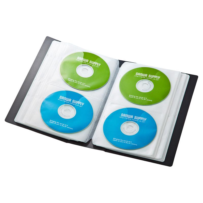訳あり新品 ファイルケース DVD CD メディア 96枚まで収納 保管 収納 保護 整理 ブラック FCD-FL96BK サンワサプライ 外装に傷・汚れあり｜esupply｜02