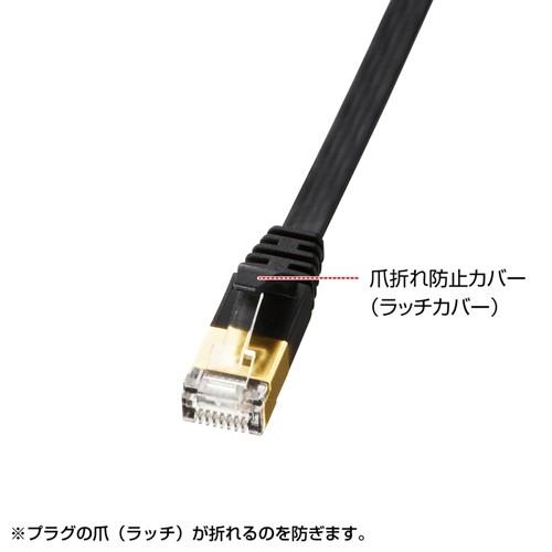 訳あり新品 LANケーブル CAT7 ウルトラフラット 0.5m ブラック 箱にキズ、汚れあり KB-FLU7-005BK サンワサプライ ネコポス対応｜esupply｜06